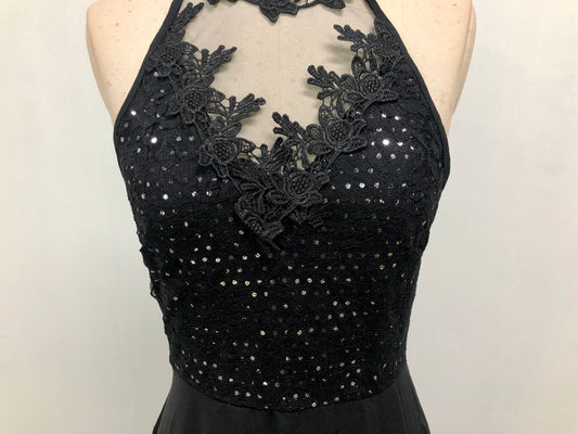 Halter Lace Split Chiffon Prom Dress - Brinxx Couture