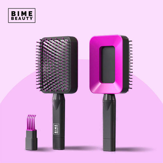 3D Self-cleaning Deluxe Rectangular Hair Brush - BimeBeauty