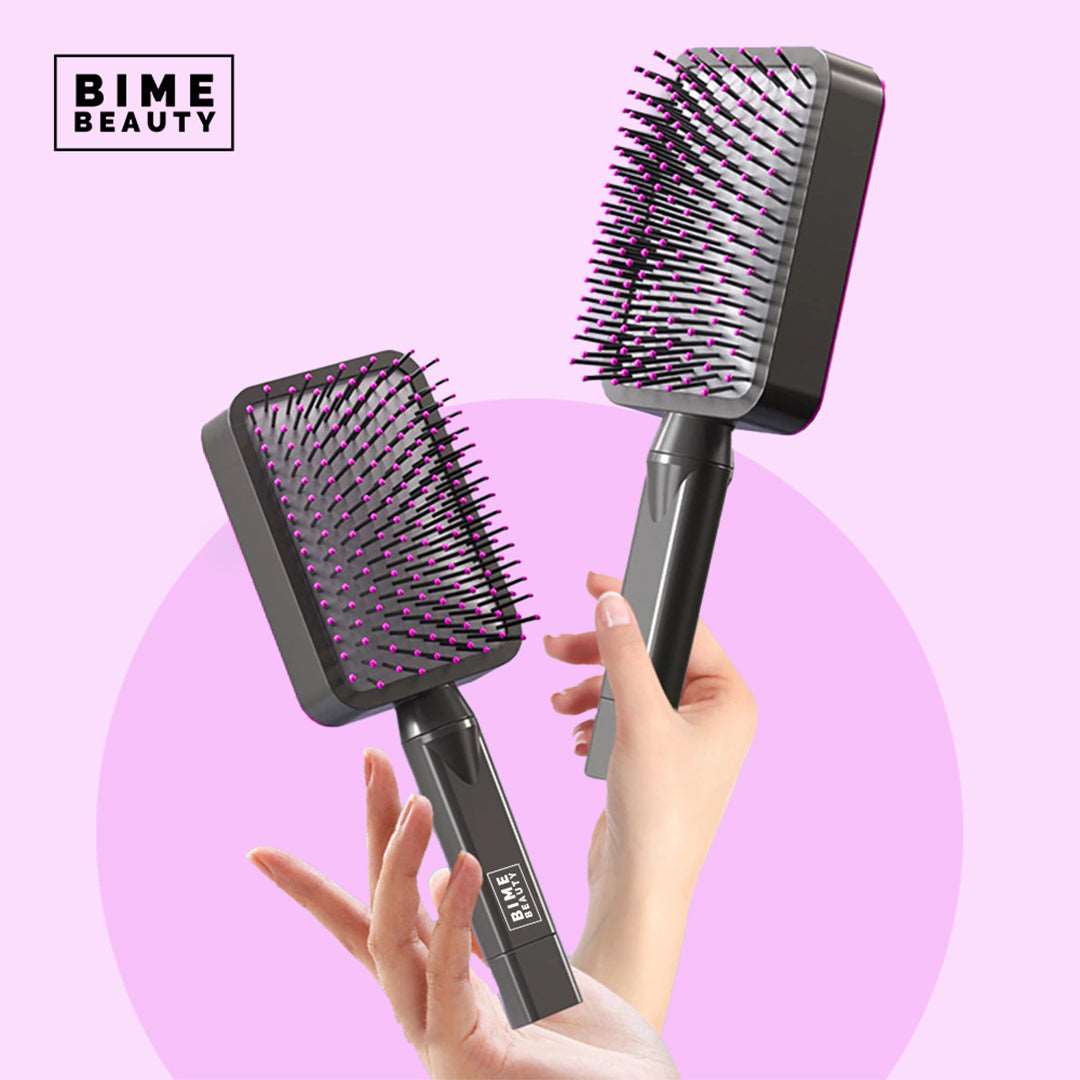 3D Self-cleaning Deluxe Rectangular Hair Brush - BimeBeauty