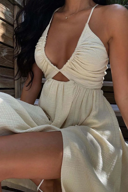 Cutout Slit Sleeveless Cami Dress - Brinxx Couture