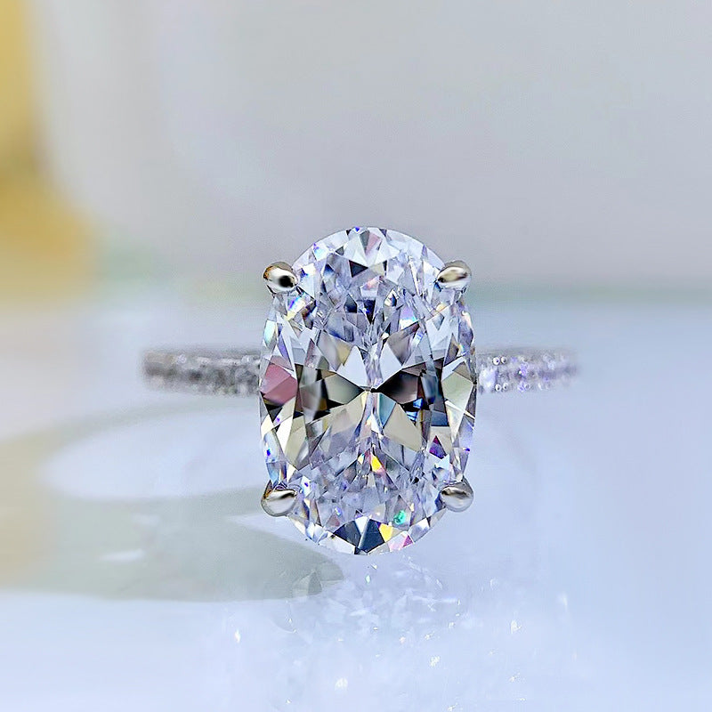 Moissanite 3.5 Carat Oval Cut Solitaire Ring - Brinxx Couture