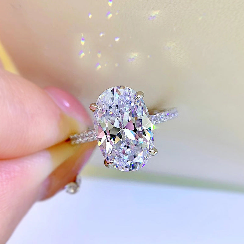 Moissanite 3.5 Carat Oval Cut Solitaire Ring - Brinxx Couture