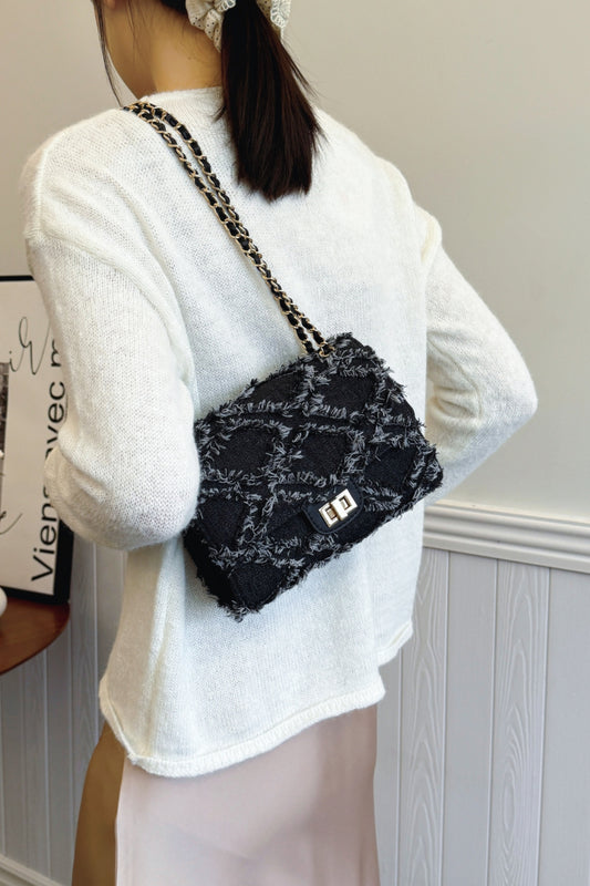 Raw Hem Denim Crossbody Bag - Brinxx Couture