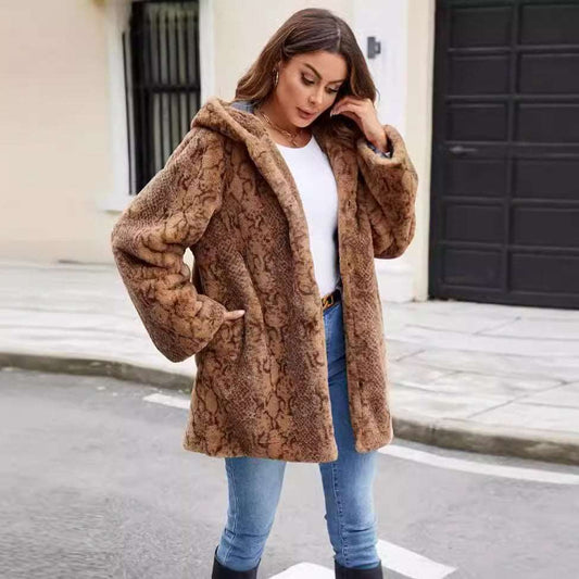 Animal Print Faux Fur Coat - Brinxx Couture