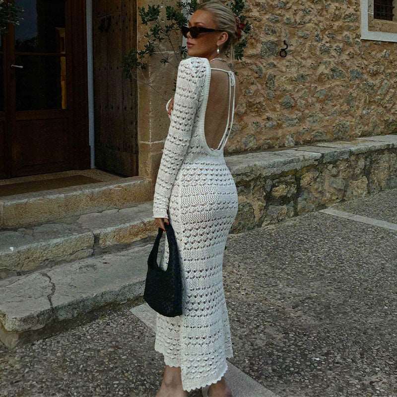 Backless Crochet Knit Dress Brinxx Couture Backless Crochet Knit Dress Brinxx Couture