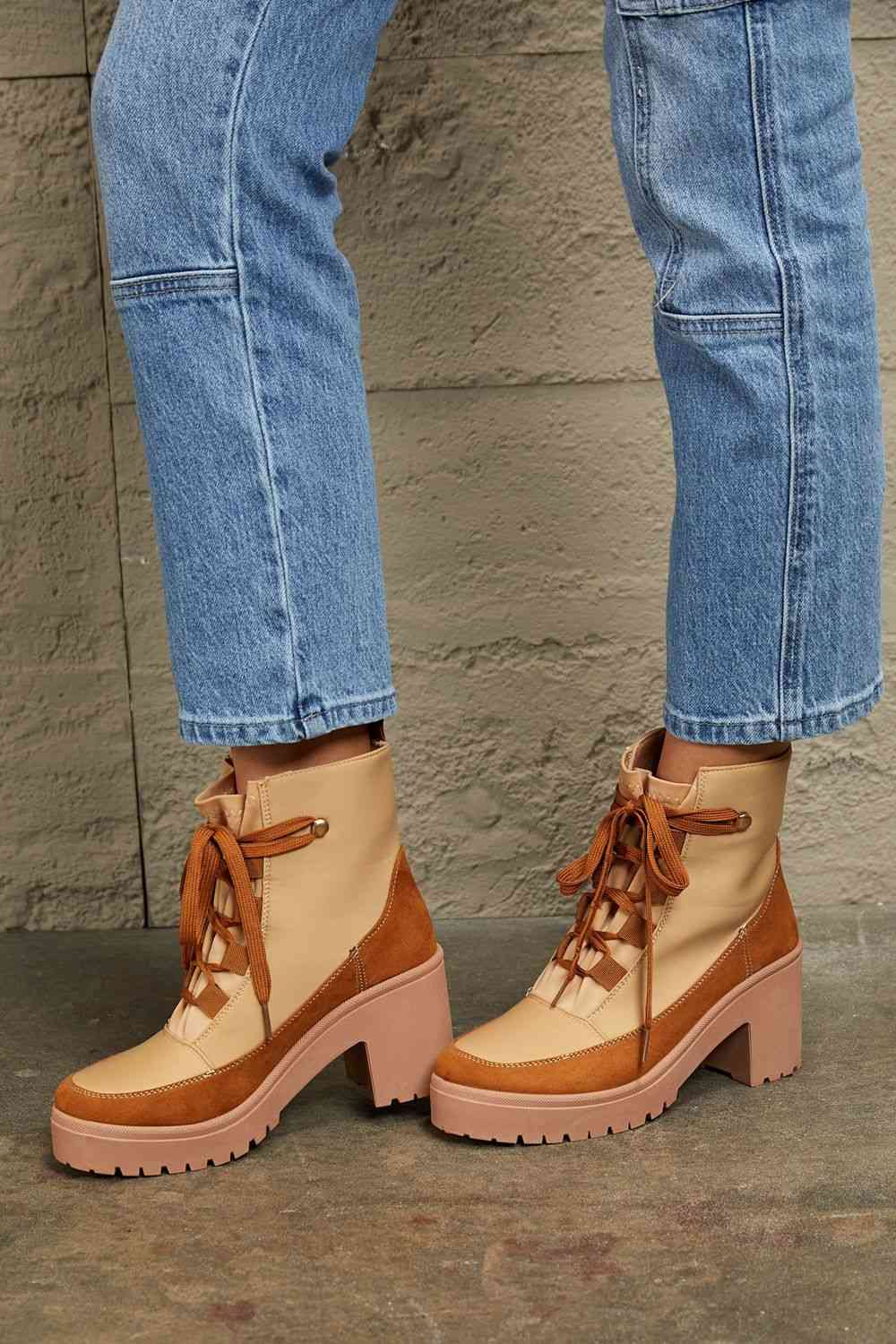 Lace Up Lug Boots - Brinxx Couture