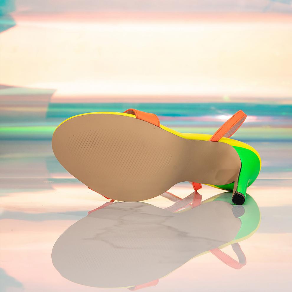 Contrast Multi Color High Heels - Brinxx Couture