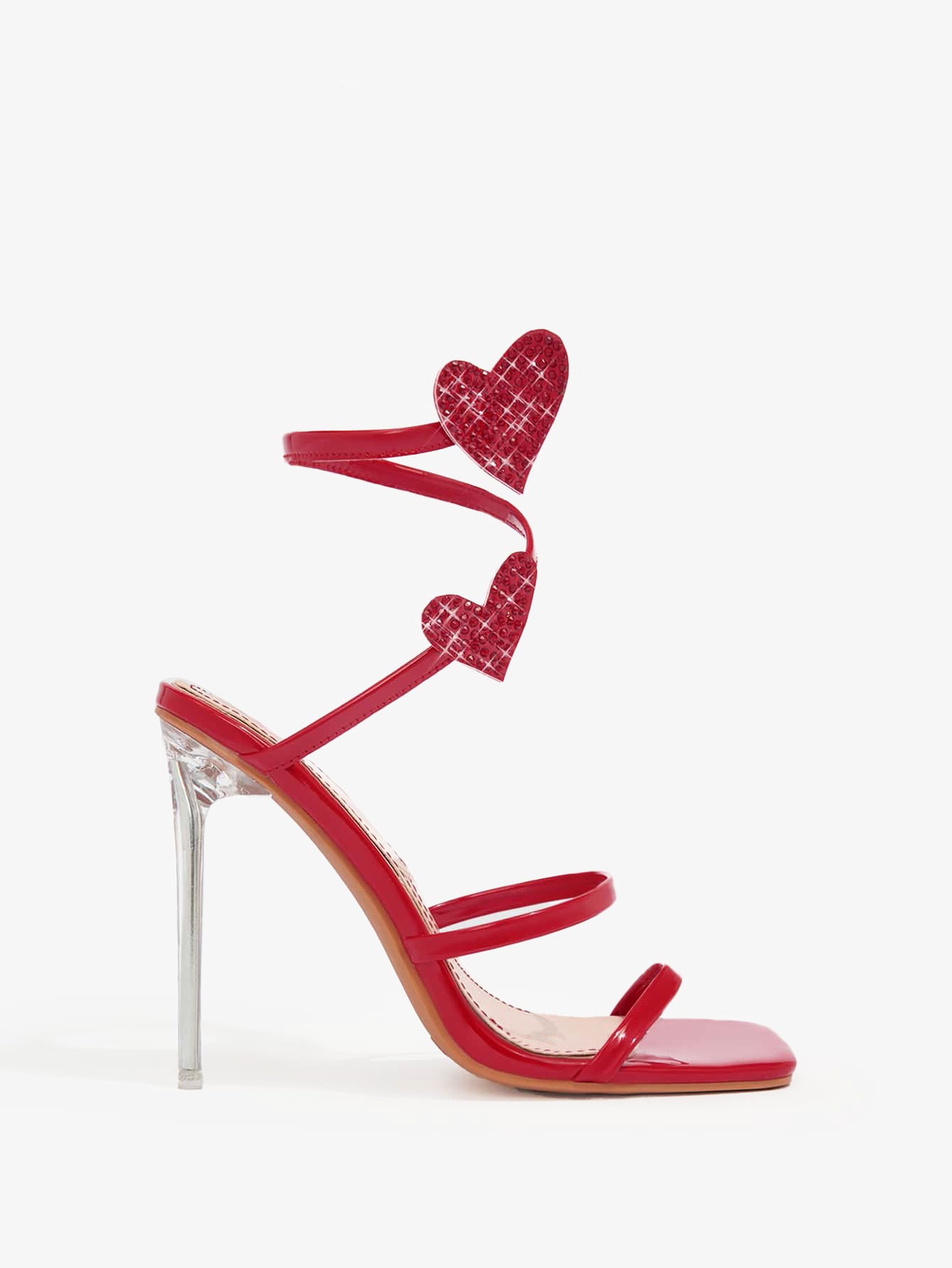 Sexy Red Heart Strap Stiletto Heel - Brinxx Couture