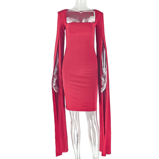 Off-Shoulder Bodycon Dress - Long Sleeve Mini - Brinxx Couture