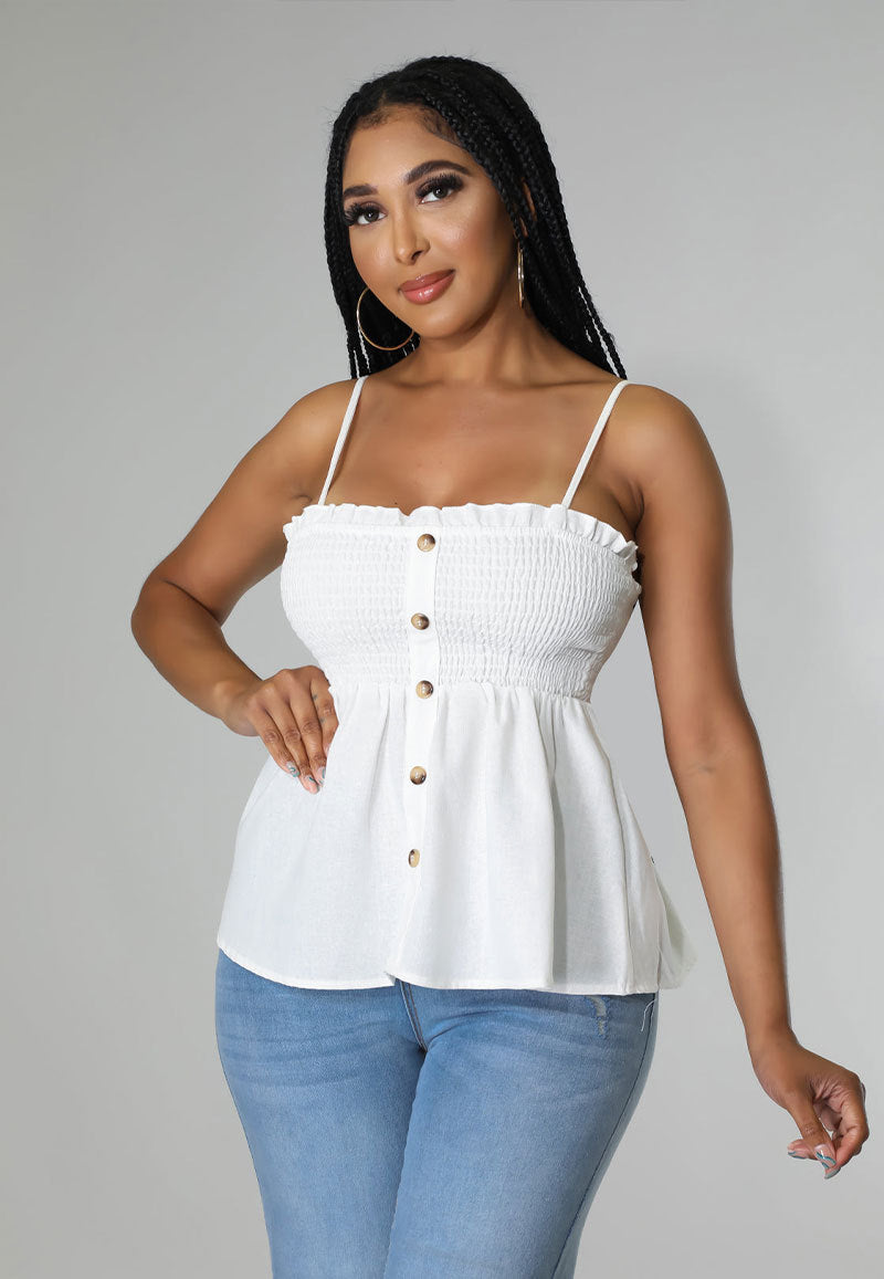 Spaghetti Strap Halter Flare Top - Flirty Feminine - Brinxx Couture