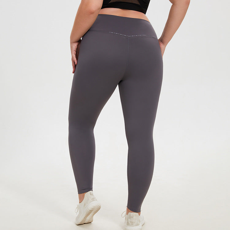 Plus Size Elastic High Waist Leggings - Brinxx Couture