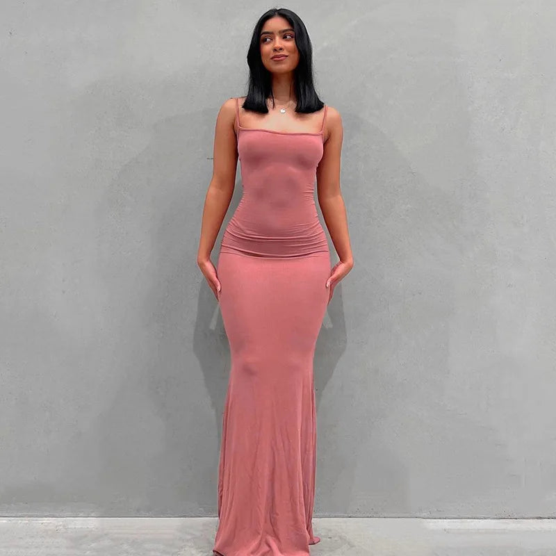 sexy maxi backless satin dress Sexy Backless Satin Side-Slit Maxi Dress Likemychoice