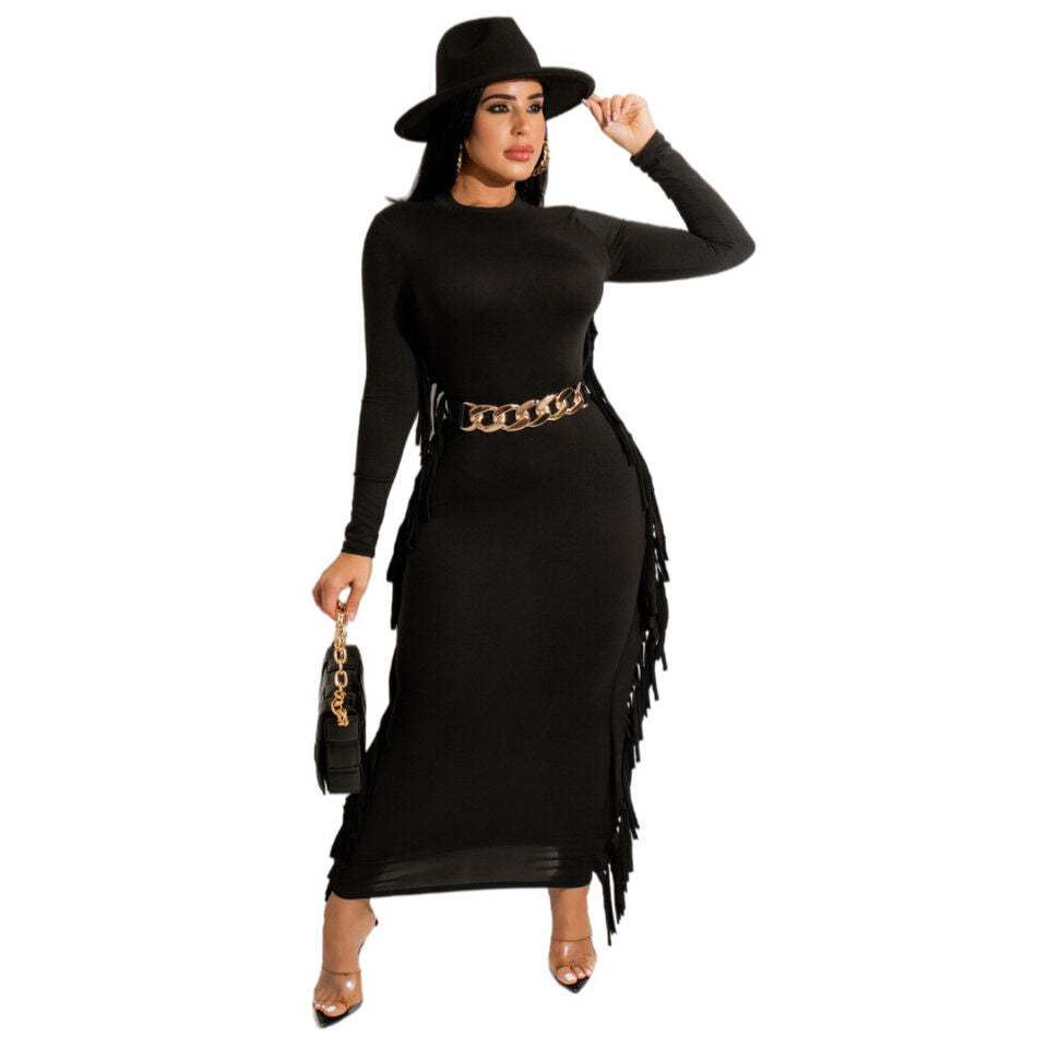 Side Tassel Bodycon Dress