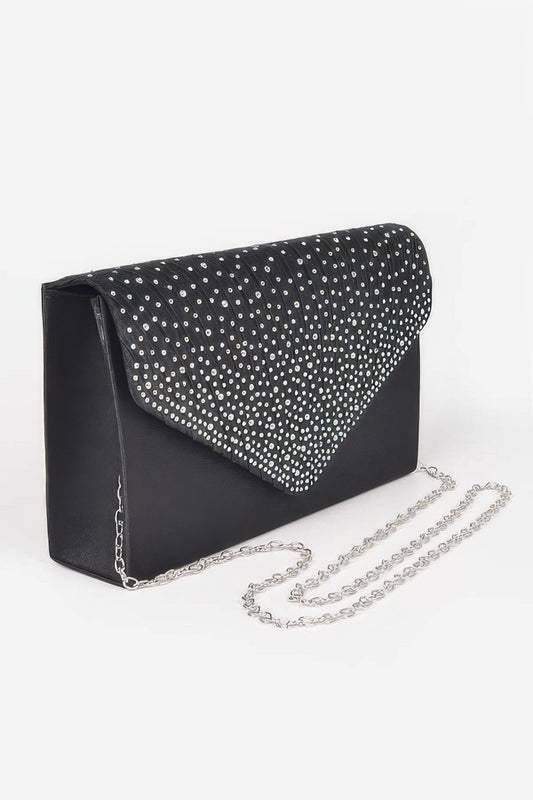 Rhinestone Satin Party Clutch - Brinxx Couture
