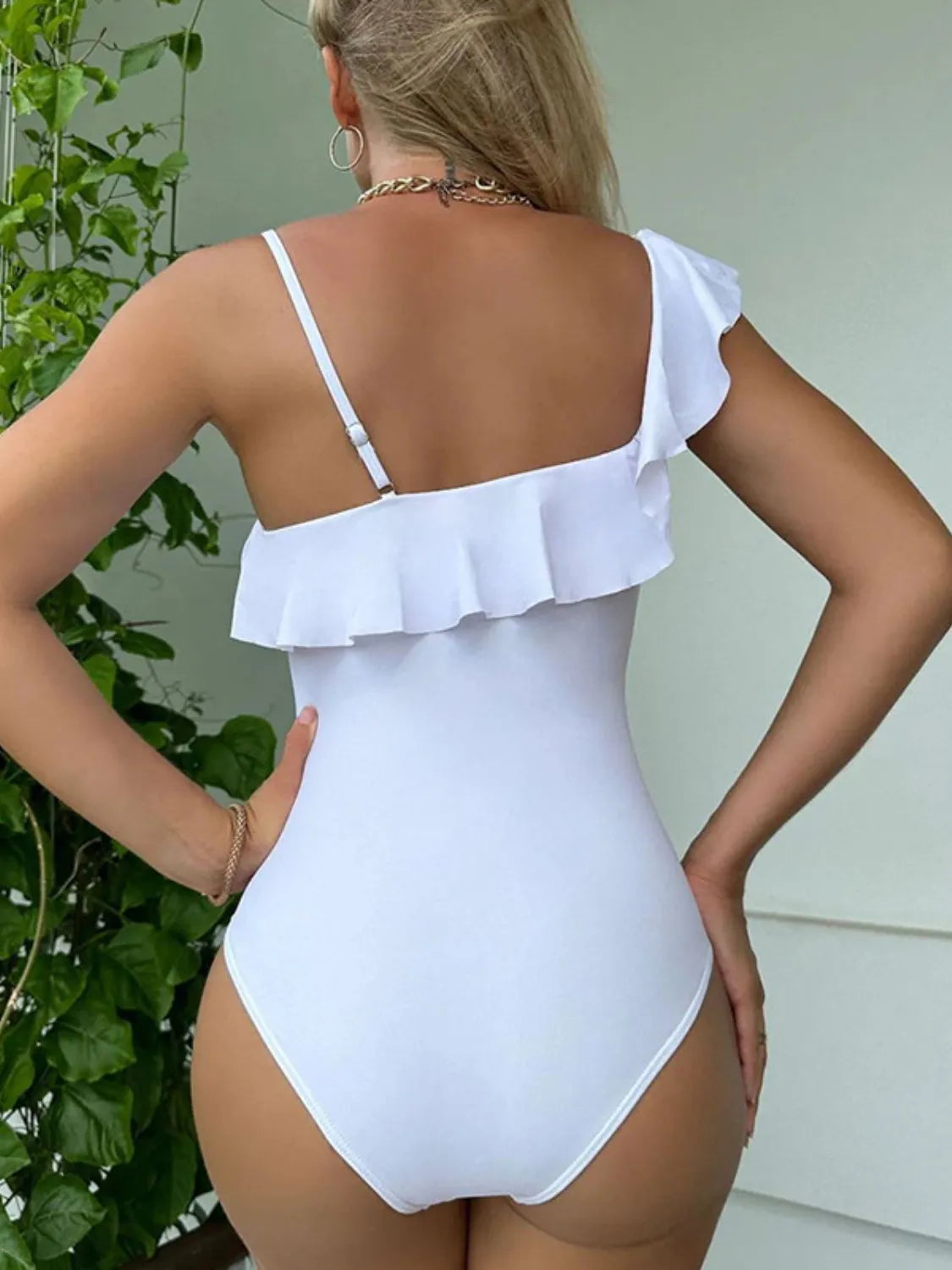 Asymmetrical Ruffled One-Piece Swimsuit - Brinxx Couture