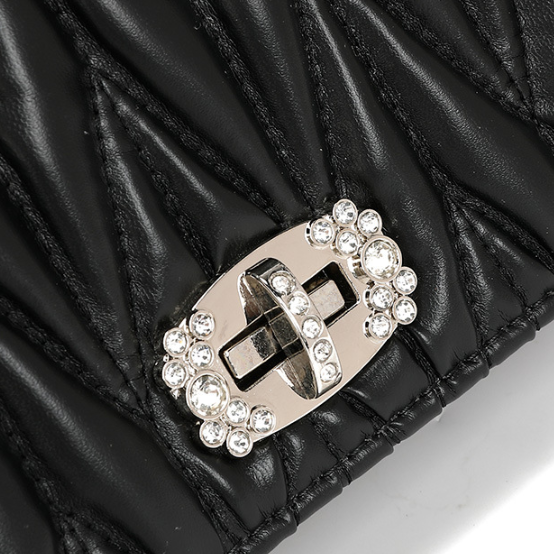 Pleated Chain Small Crossbody Bag - Brinxx Couture