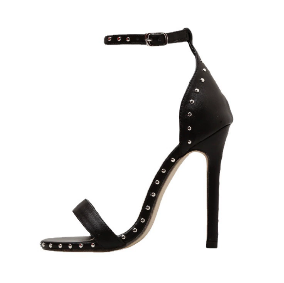 Rivet Strap Stiletto Heels - Brinxx Couture