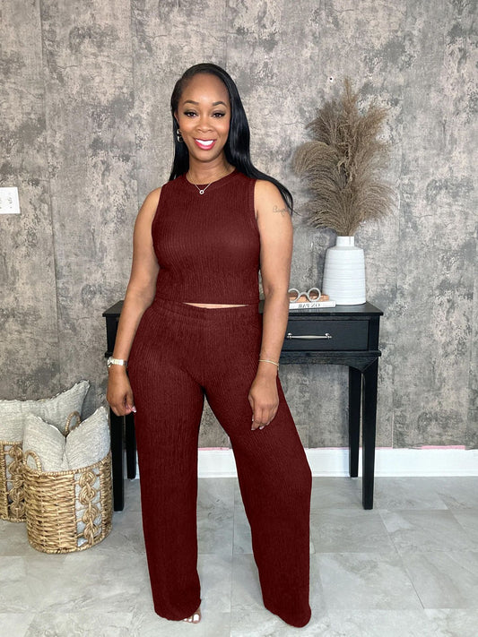 Sleeveless Round Neck Two Piece Set - Brinxx Couture