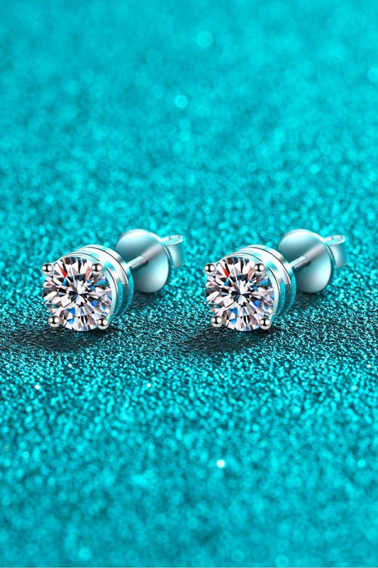 2 Carat Moissanite Stud Earrings - Brinxx Couture