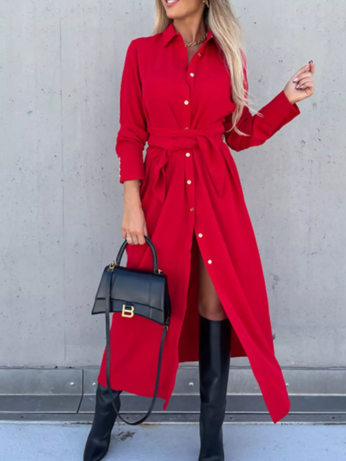 Button Front Shirt Dress - Plus Size Casual Chic - Brinxx Couture