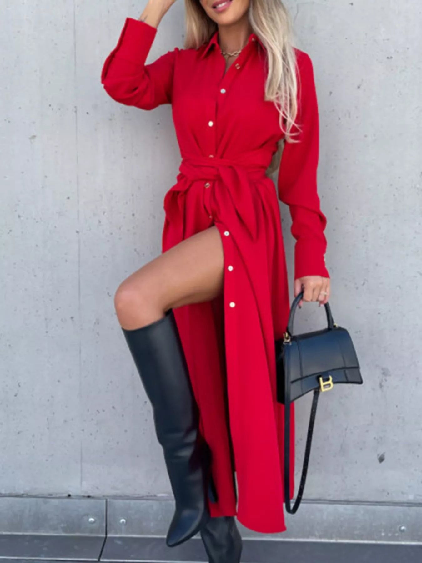 Button Front Shirt Dress - Plus Size Casual Chic - Brinxx Couture