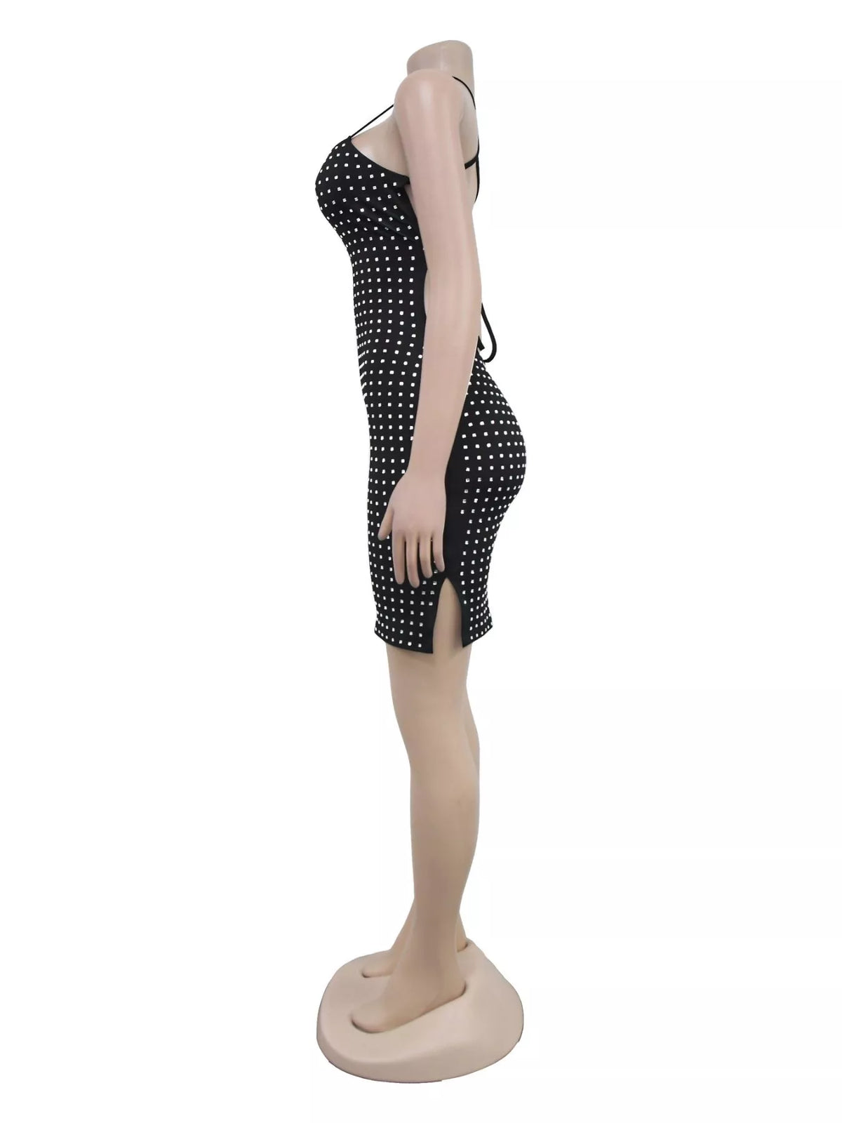 Rhinestone Embellished Bodycon Mini Dress - Brinxx Couture