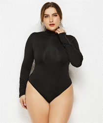 Plus Size Turtleneck Long Sleeve Bodysuit - Sleek & Comfortable - Brinxx Couture