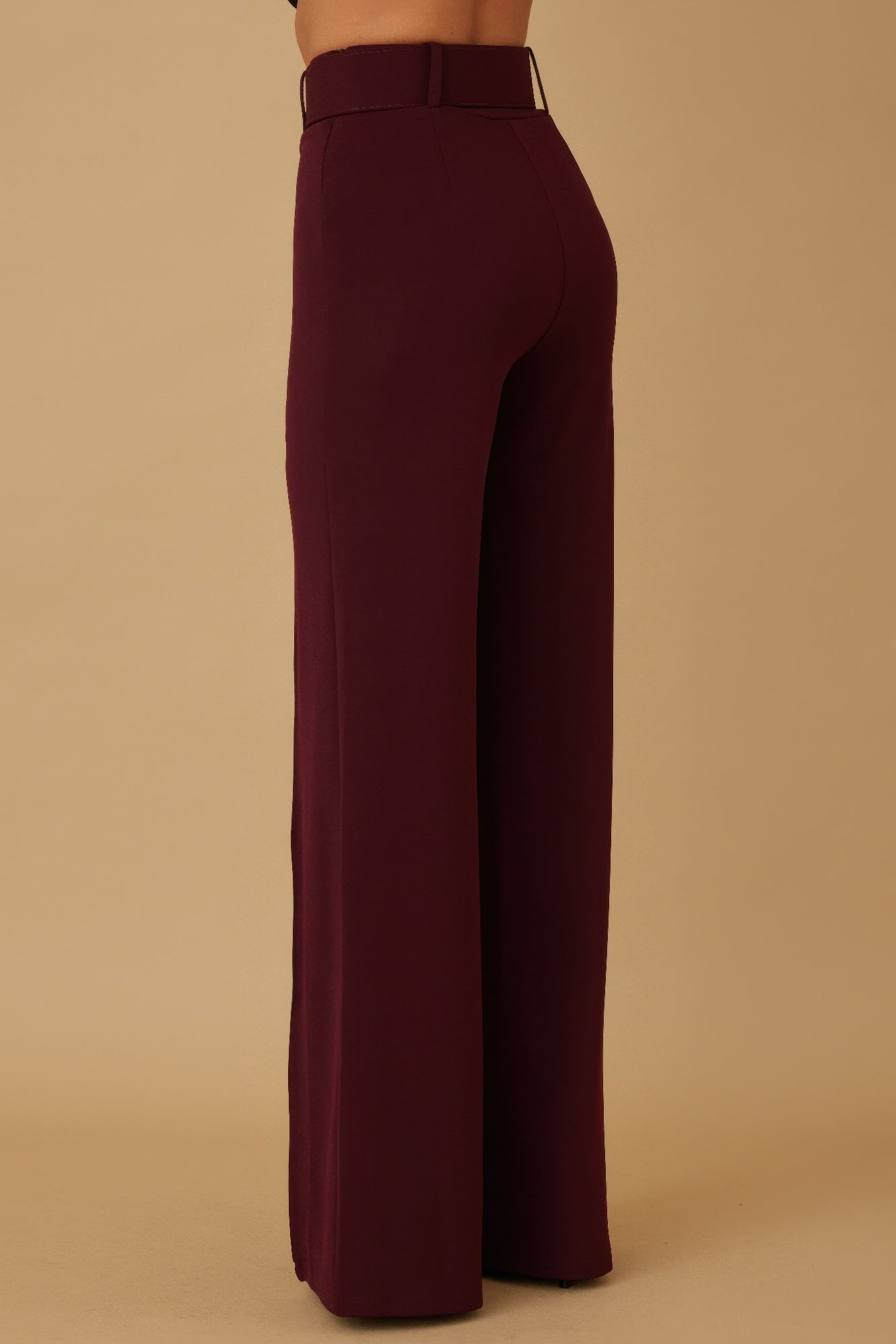 High Waist Buckle Belt Pants - Women's Slim Fit Pants - Brinxx Couture