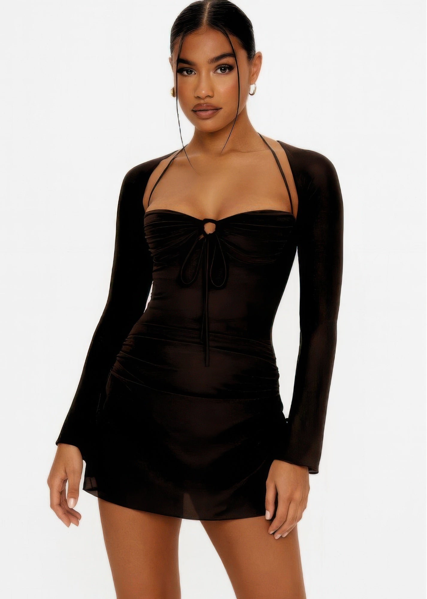 Peek Hole Mini Dress - Flirty Cutout Detail - Brinxx Couture