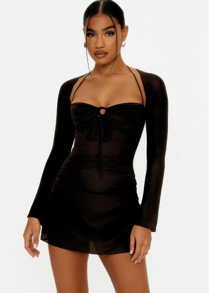 Peek Hole Mini Dress - Flirty Cutout Detail - Brinxx Couture