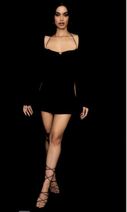 Peek Hole Mini Dress - Flirty Cutout Detail - Brinxx Couture