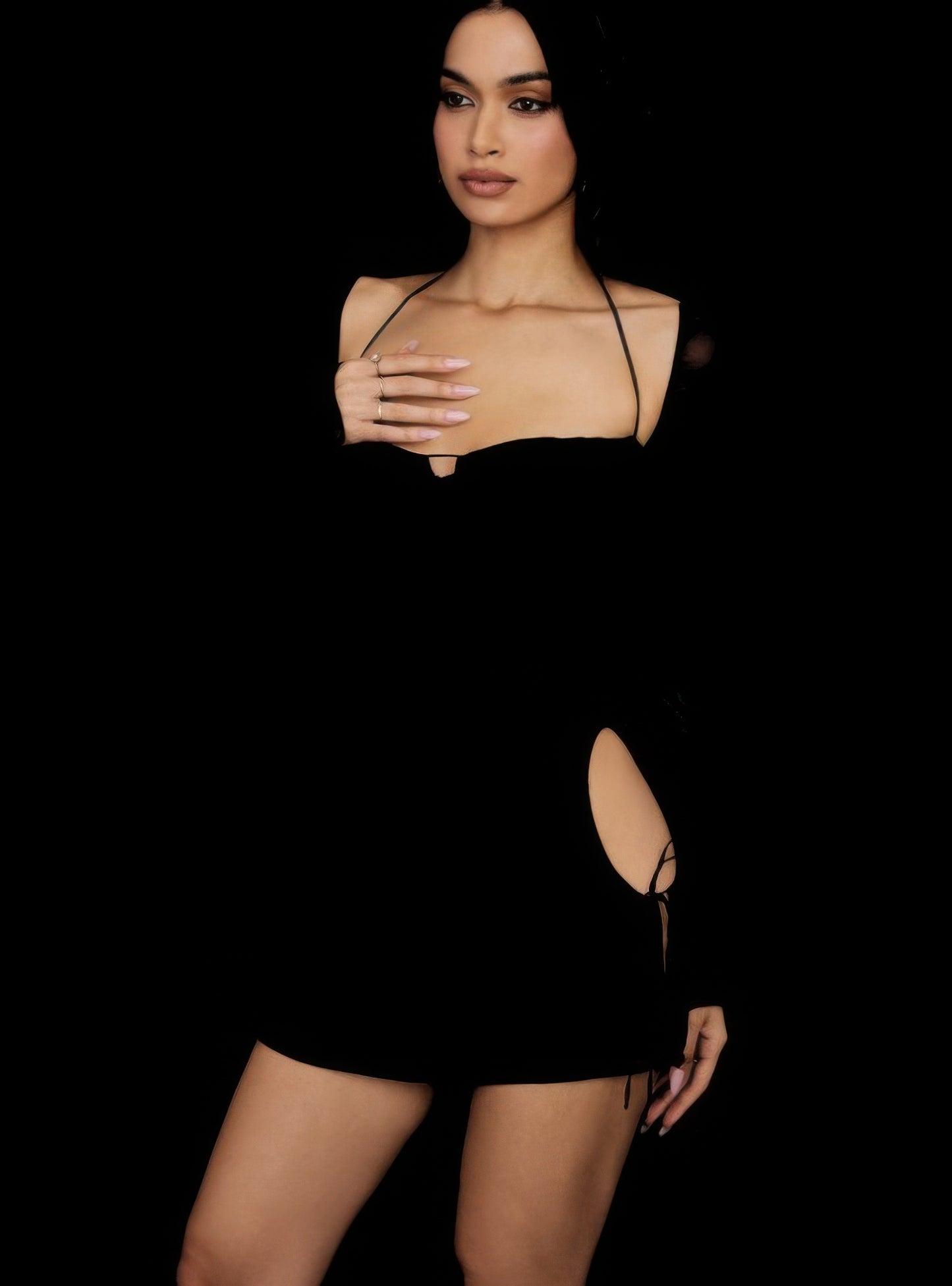 Peek Hole Mini Dress - Flirty Cutout Detail - Brinxx Couture