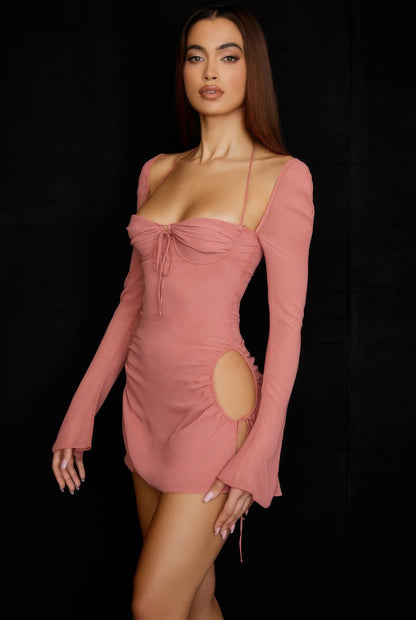 Peek Hole Mini Dress - Flirty Cutout Detail - Brinxx Couture