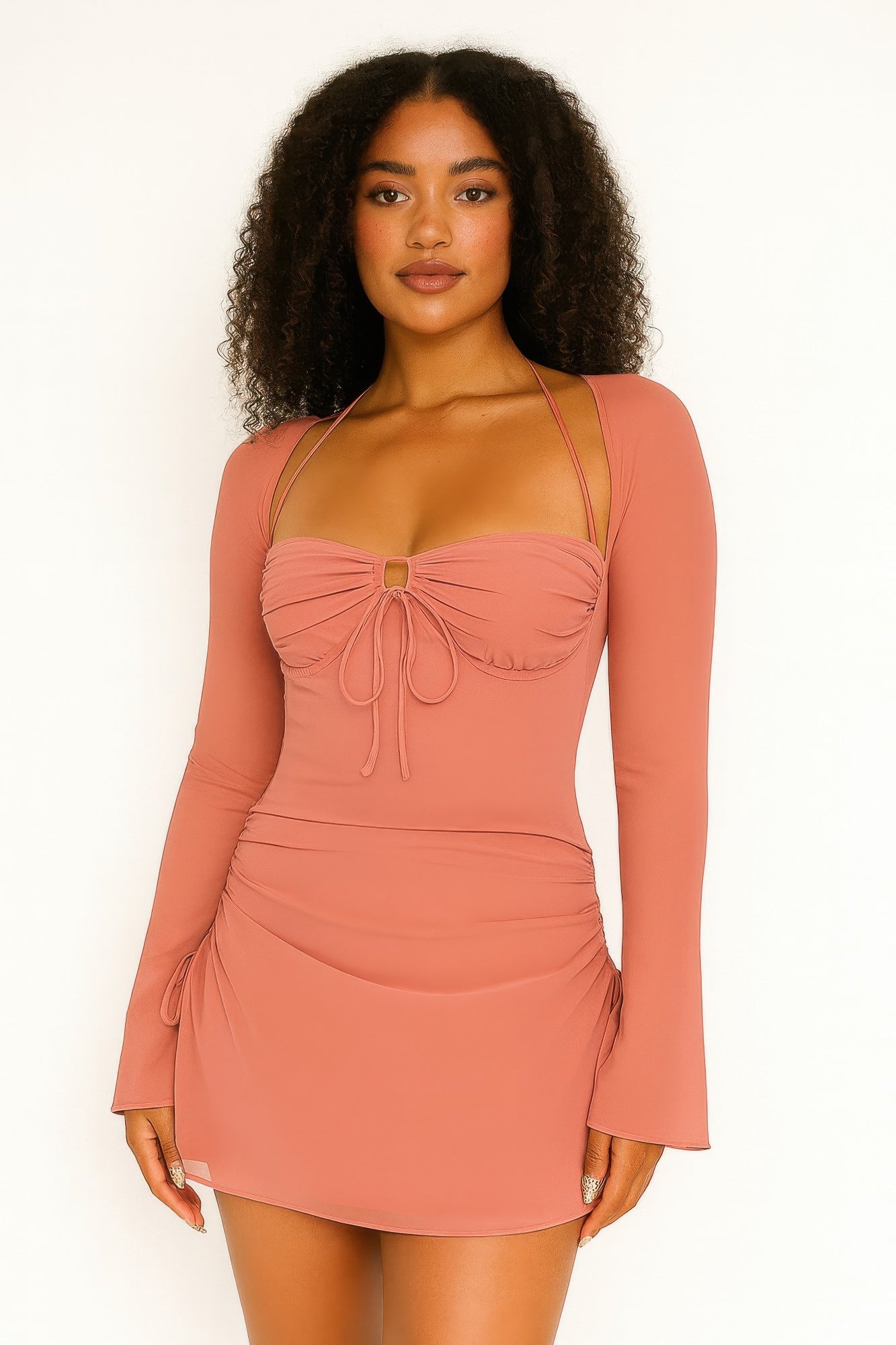 Peek Hole Mini Dress - Flirty Cutout Detail - Brinxx Couture