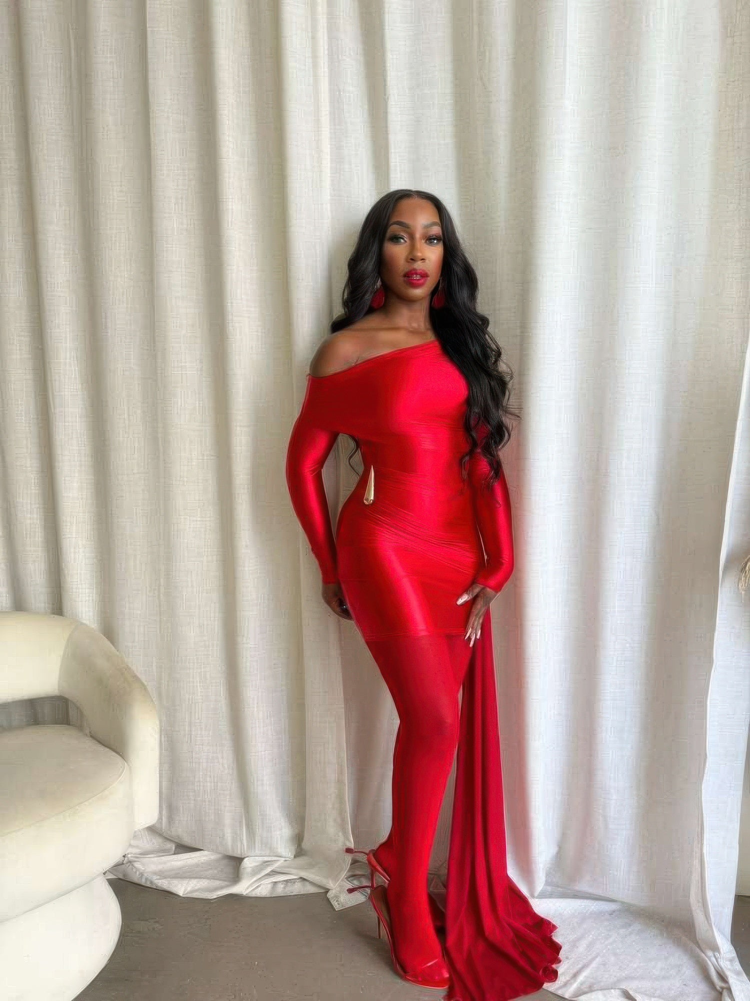 Scarlet Whisper Mini Dress - Elegant Party Dress - Brinxx Couture