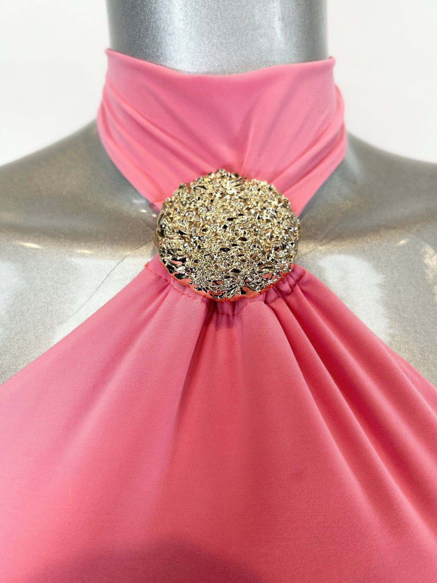 Sleeveless Mini Dress With A Halter Neck - Brinxx Couture