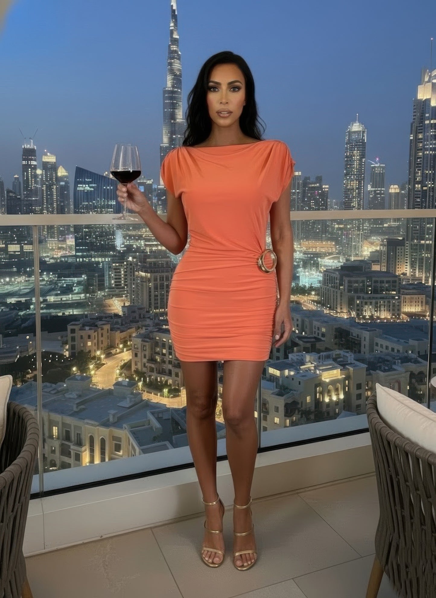 Soft Gathering At The Shoulders Cap Sleeve Mini - Brinxx Couture