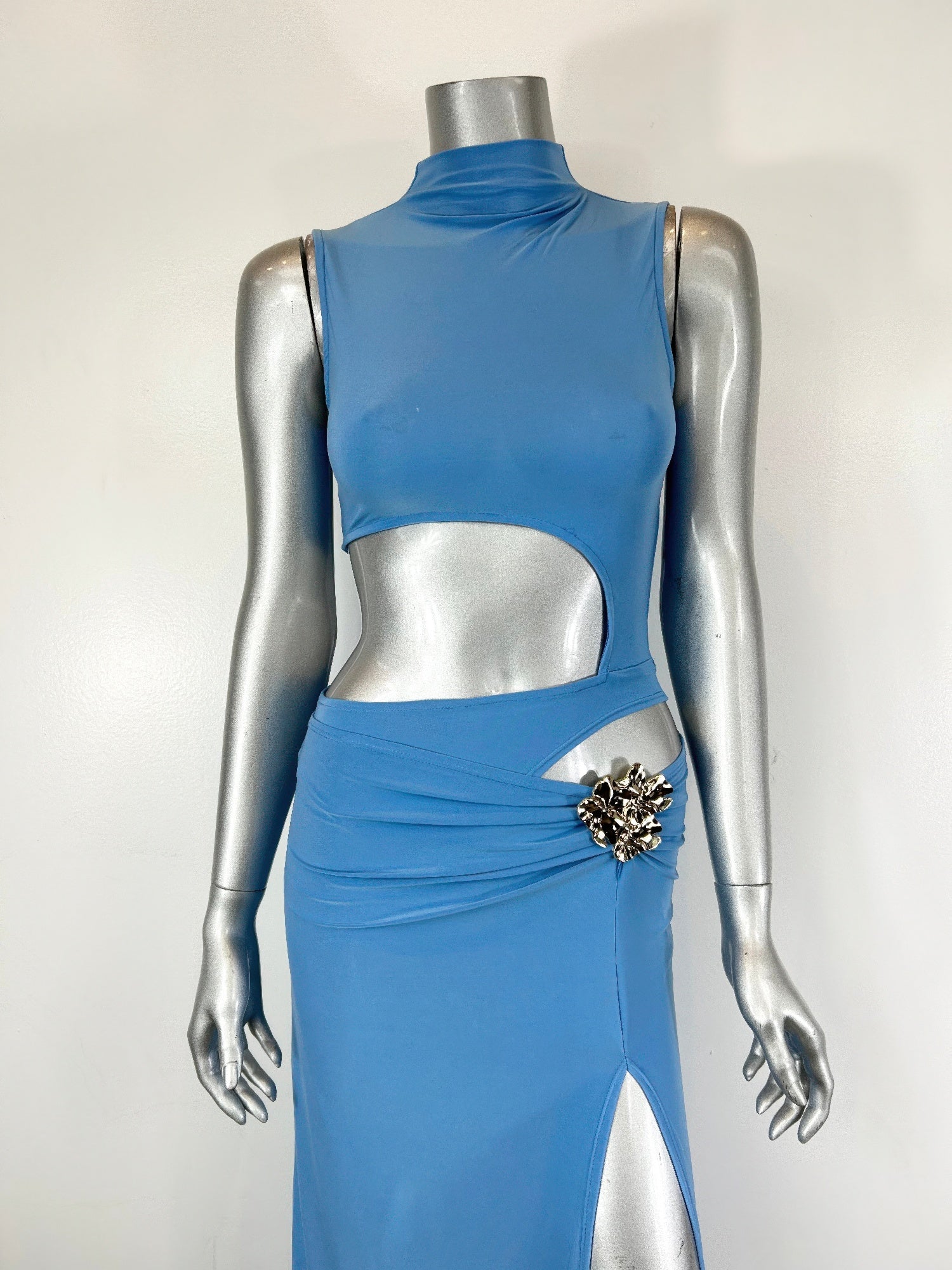 Sleeveless, High-neck Top Skirt Set - Brinxx Couture