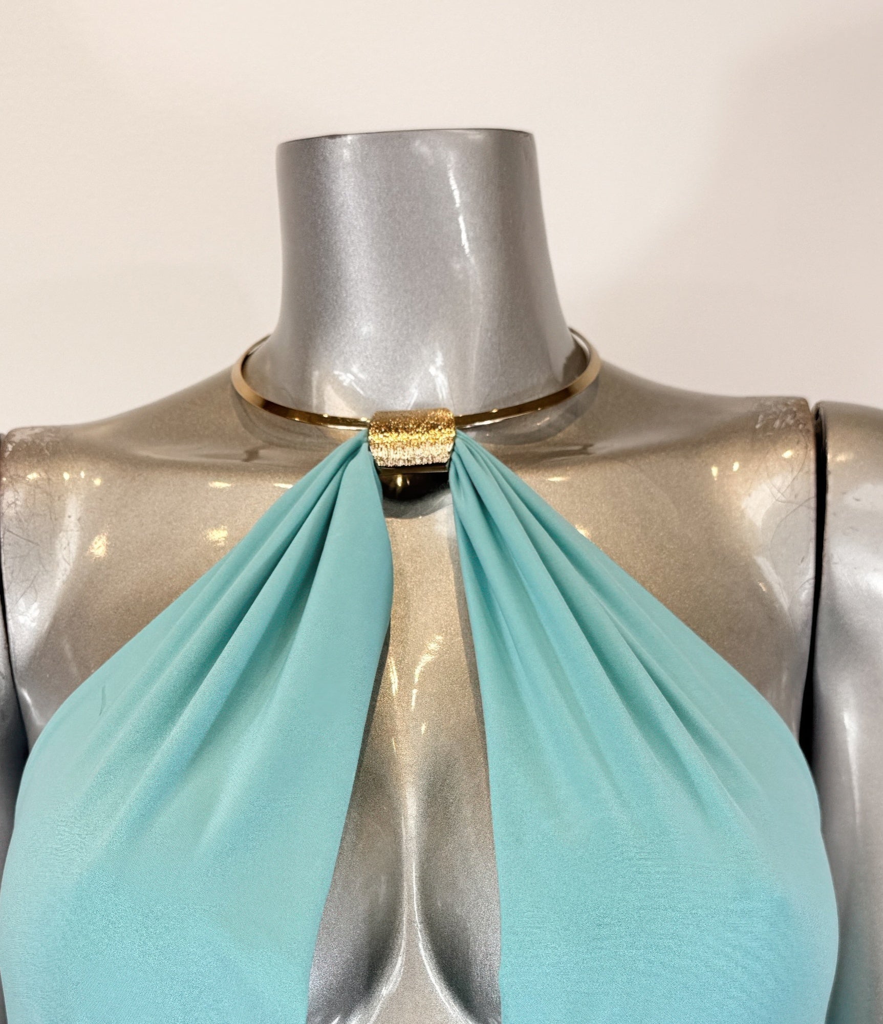 Strapless Necklace Detail Open Back Midi Dress - Brinxx Couture