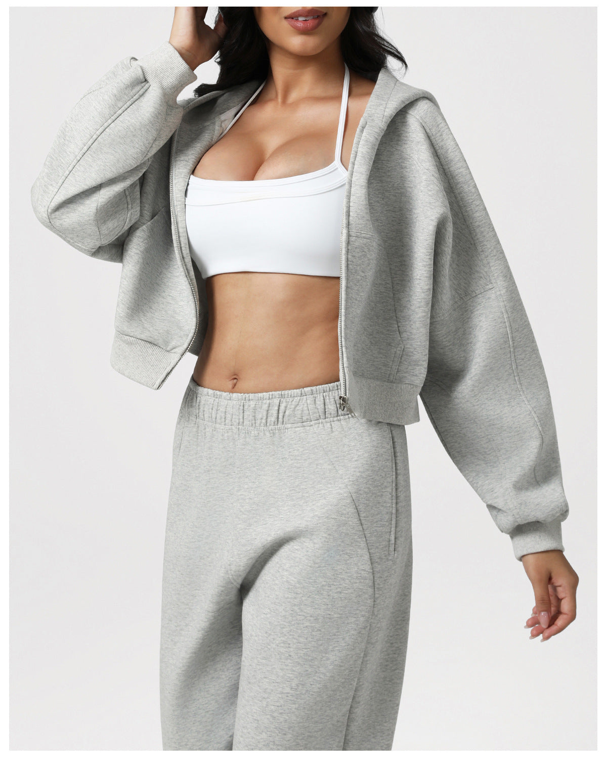 Cotton Zip-Up Track Suit - Loose Fit Athleisure Set - Brinxx Couture