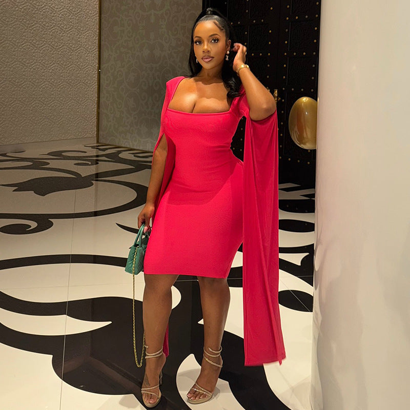 Off-Shoulder Bodycon Dress - Long Sleeve Mini - Brinxx Couture