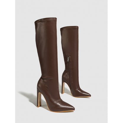 Pointed High Heeled Thigh Boots - Brinxx Couture