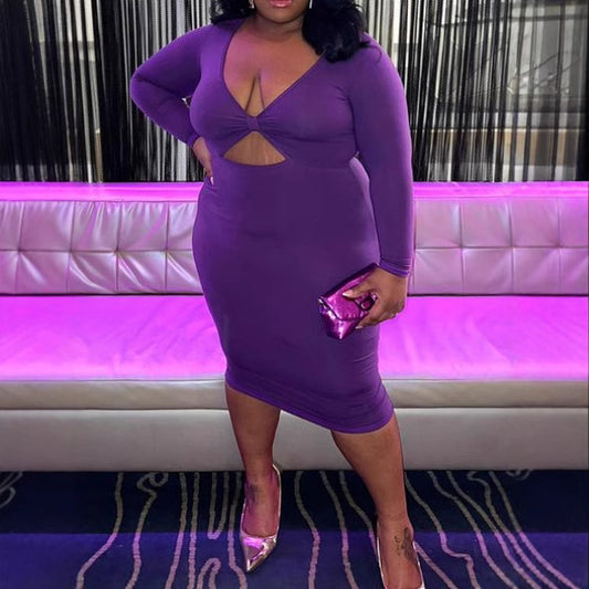 Plus Size Cropped Long Sleeveless Dress - Brinxx Couture