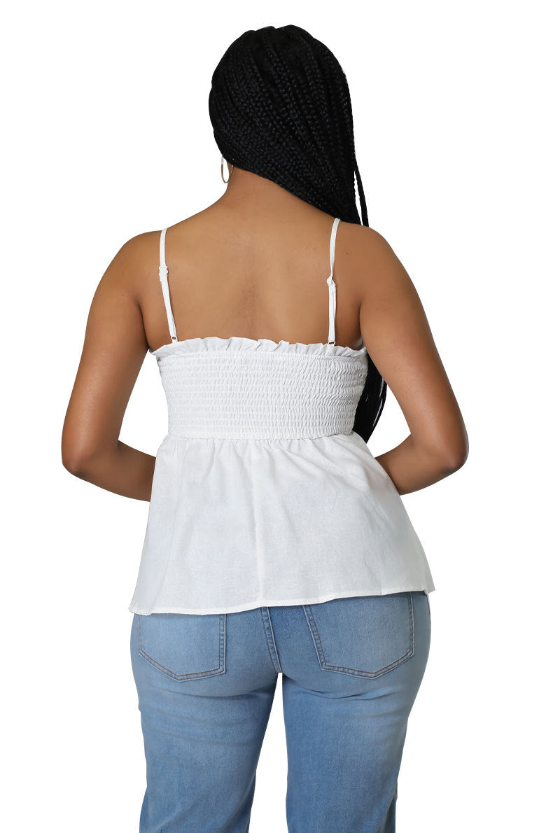 Spaghetti Strap Halter Flare Top - Flirty Feminine - Brinxx Couture