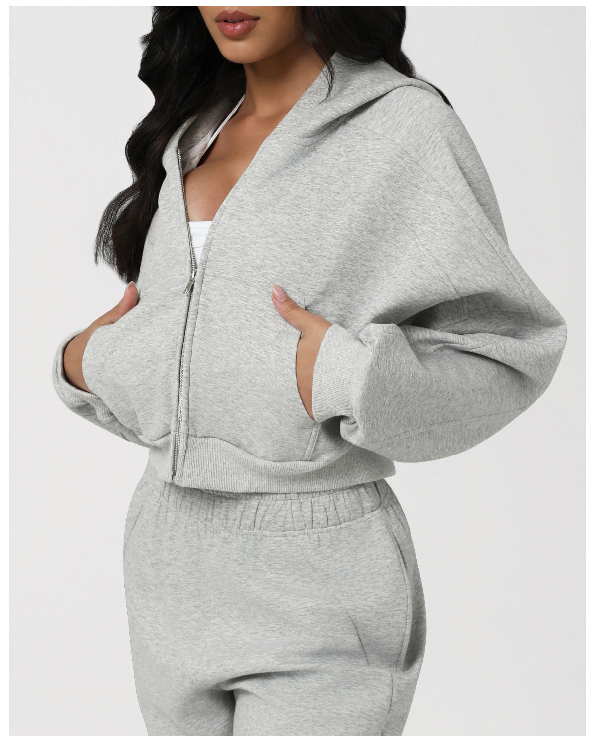 Cotton Zip-Up Track Suit - Loose Fit Athleisure Set - Brinxx Couture