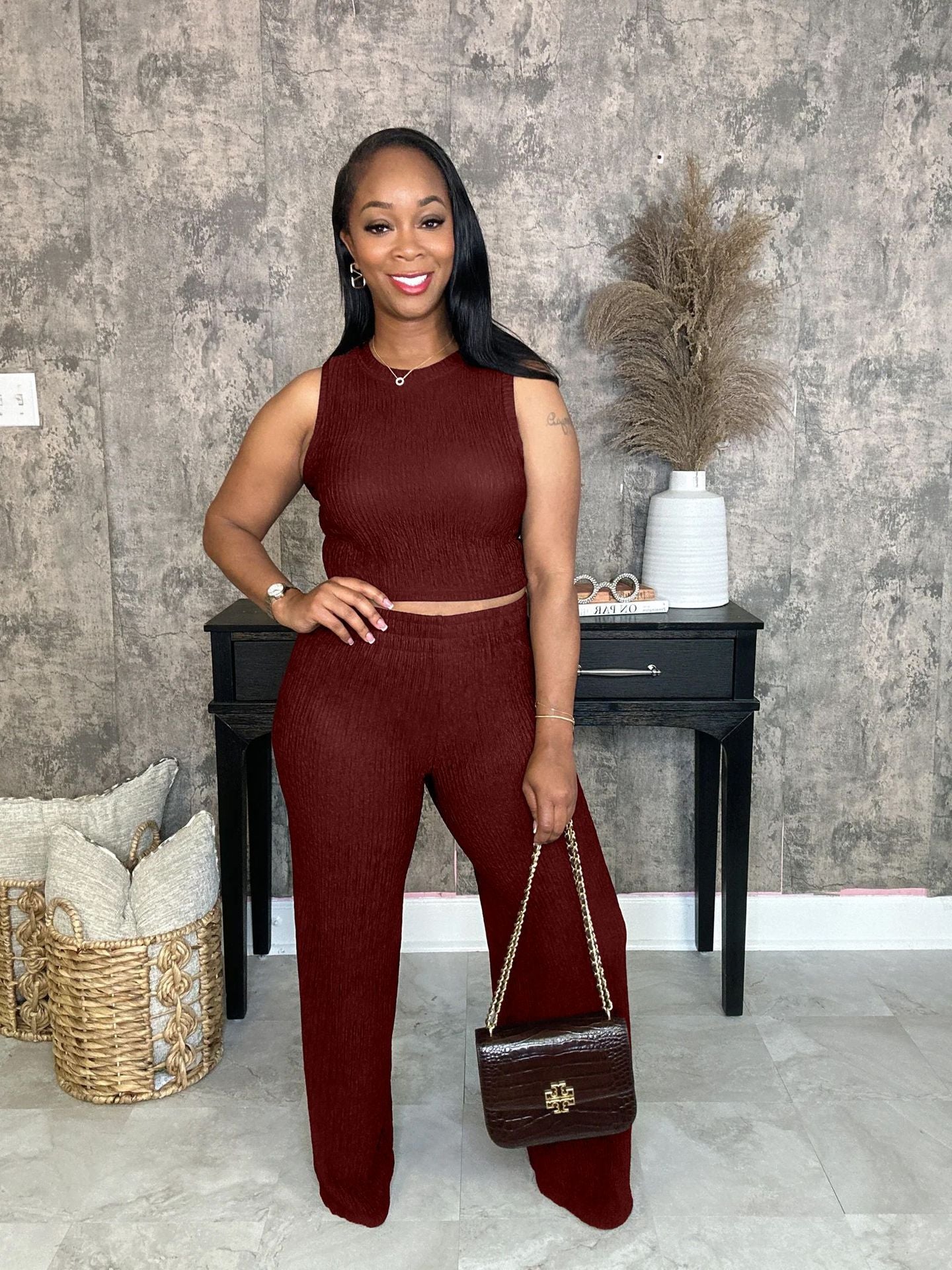 Sleeveless Round Neck Two Piece Set - Brinxx Couture