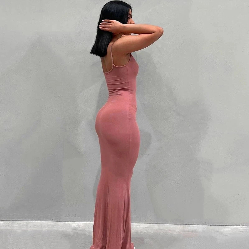 Satin Slip Sleeveless Backless Maxi Dress Women Y2k Summer Bodycon Elegant Sexy Outfits Ladies Birthday Party Club Sundress Black / S Satin Slip Sleeveless Backless Maxi Dress Women Y2k Summer Bodycon Elegant Sexy Outfits Ladies Birthday Party Club Sundress Black / S