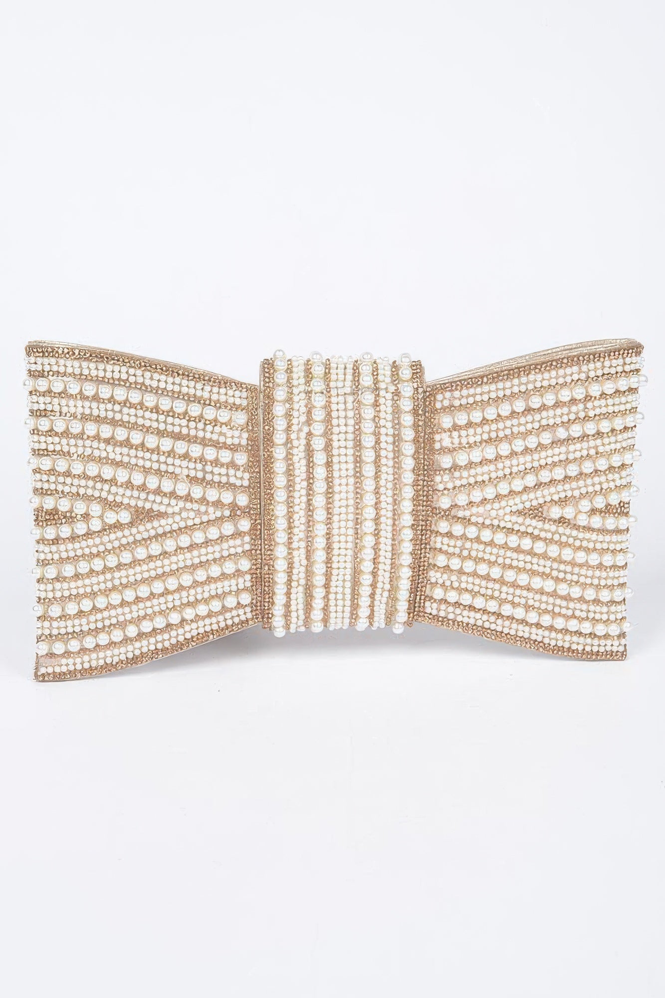 Pearl Bow Shaped Clutch Handbag - Brinxx Couture