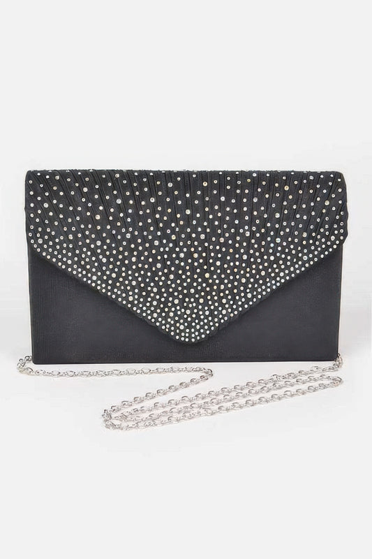 Rhinestone Satin Party Clutch - Brinxx Couture