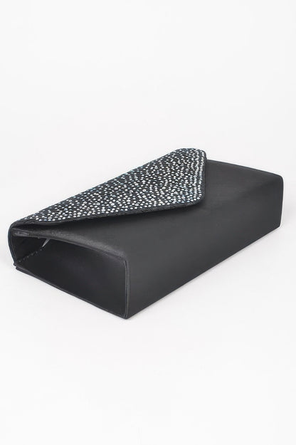 Rhinestone Satin Party Clutch - Brinxx Couture